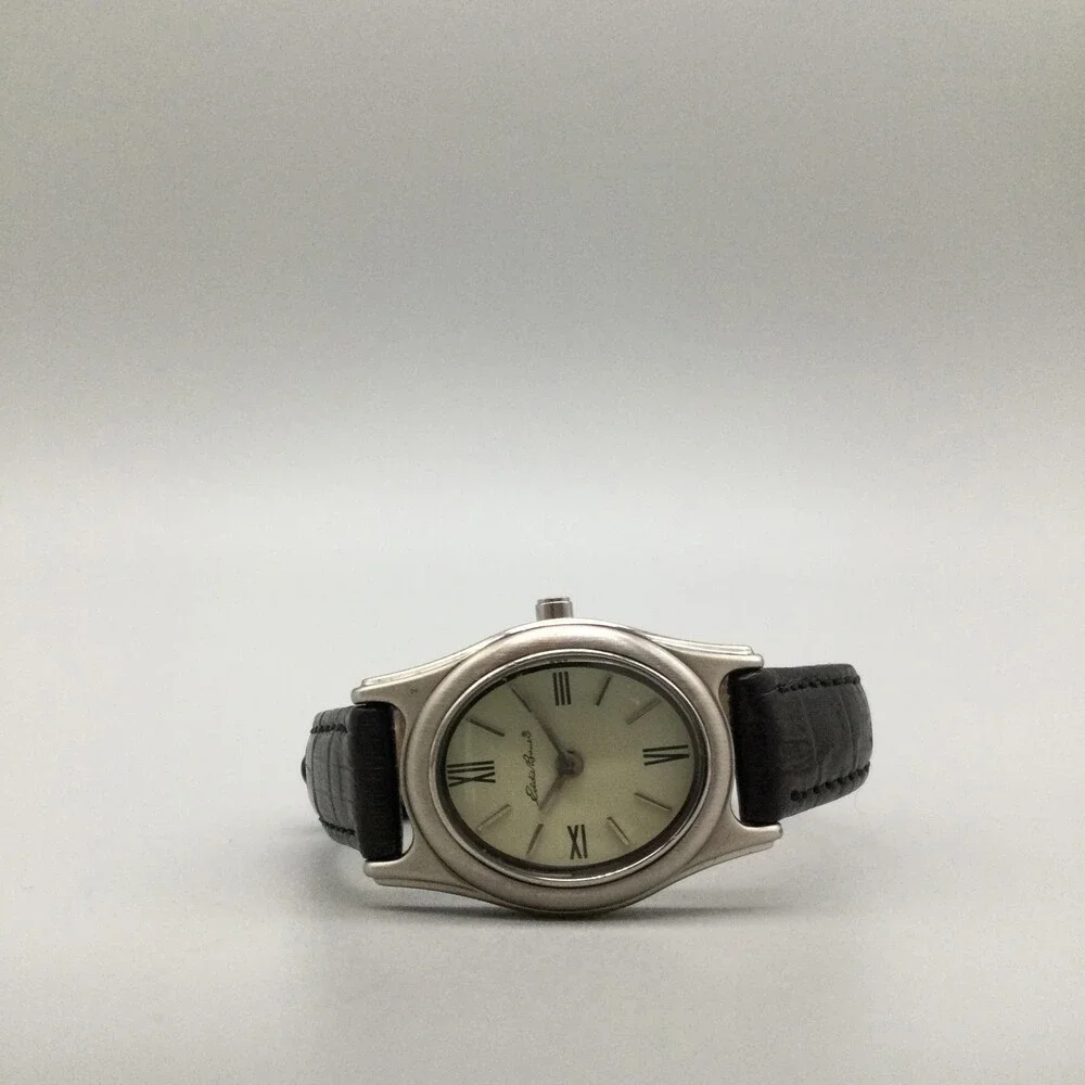 Vintage Eddie Bauer Womens Watch 22mm Oval Dial Brown Leather New Battery